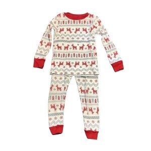 Carters Just One You 2T Toddler Pajama Set Reindeer Snowflake Holiday Sleepwear